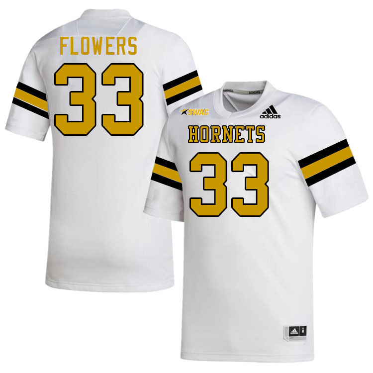 Alabama State Hornets #33 Jeffrey Flowers College Football Jerseys Stitched Sale-White